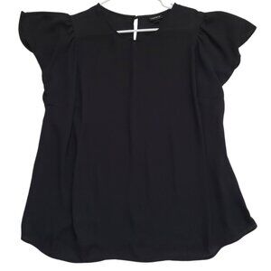 Torrid Women's Black Flutter Short Sleeve Blouse Size 1